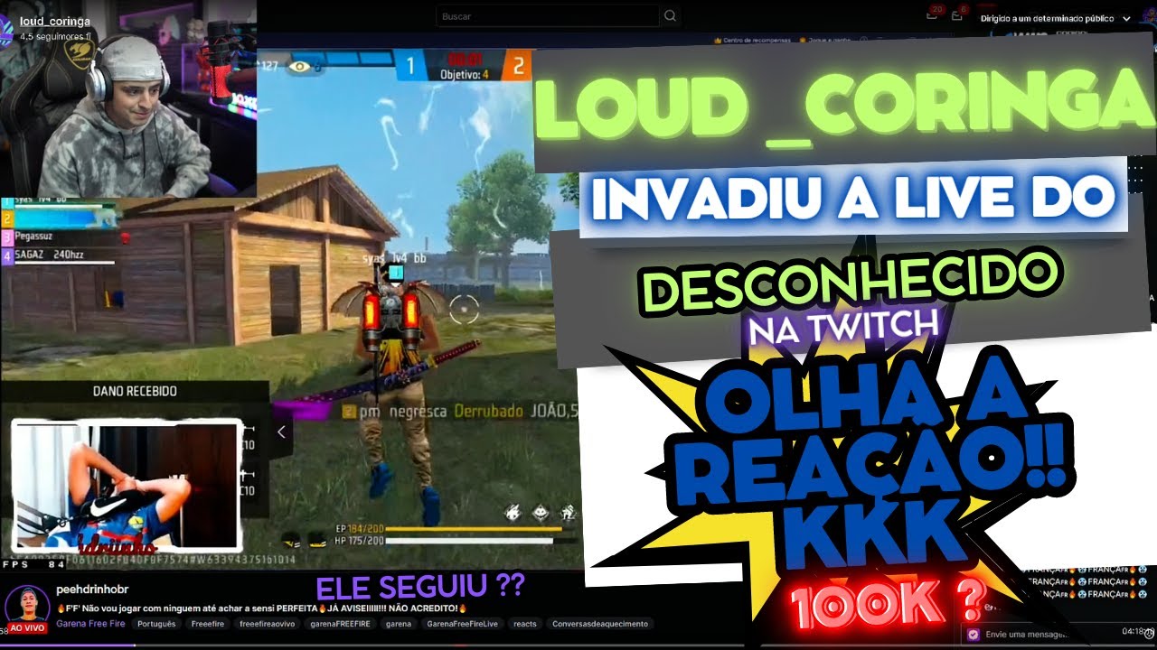 Loud Coringa entrou ao vivo em live, o que aconteceu?