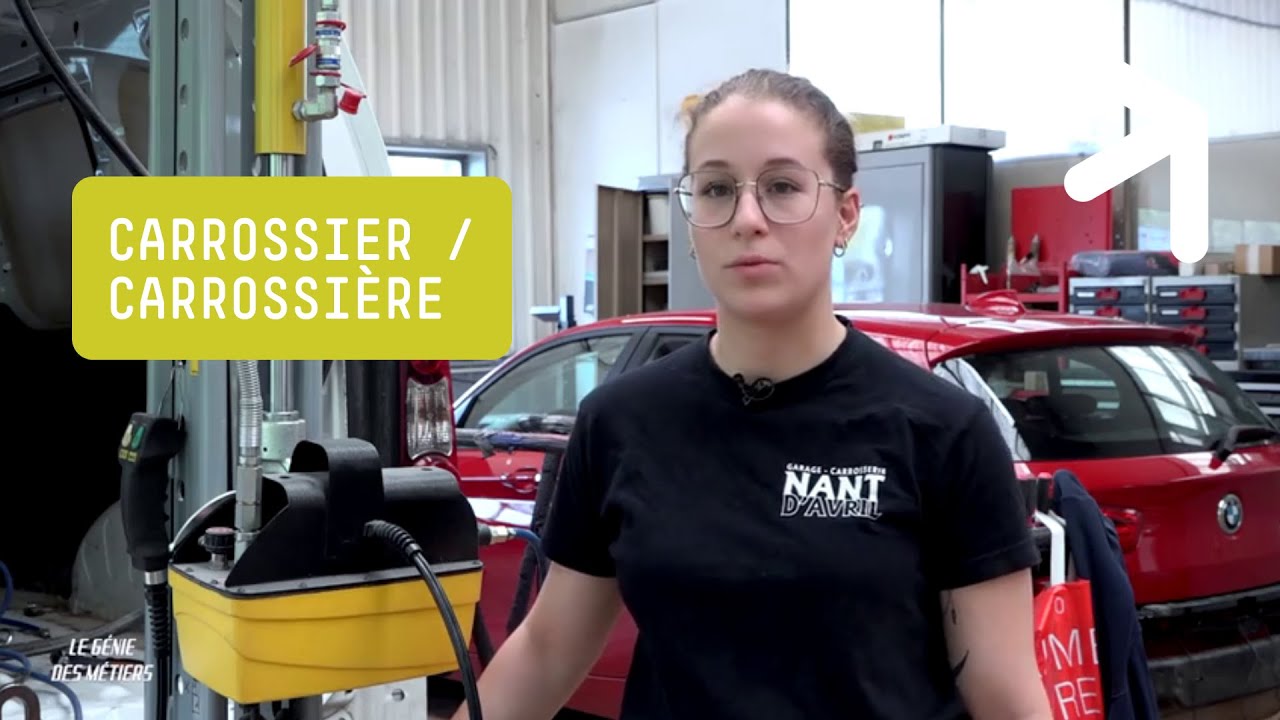 Matthias et Morgane, apprenti carrossier-peintre et apprentie carrossière-tôlière