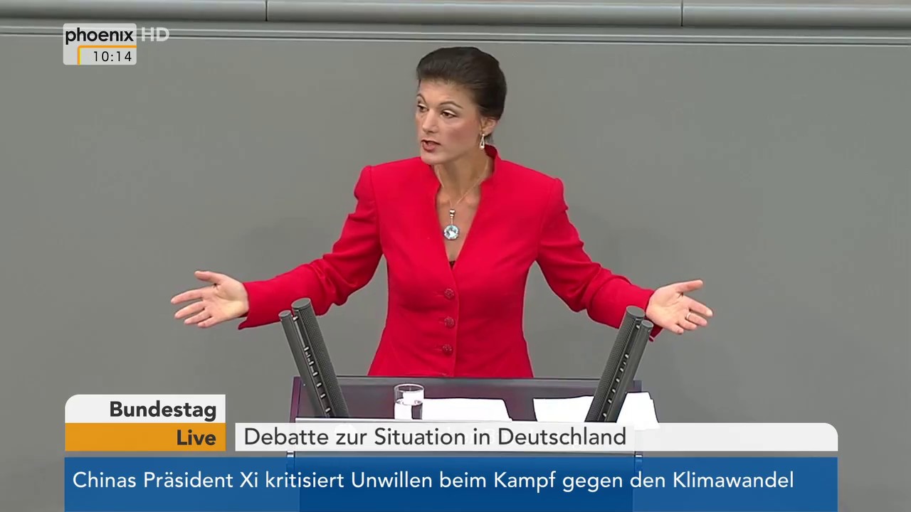 Sahra Wagenknecht bei der Debatte zur Situation in Deutschland am 05.09.17