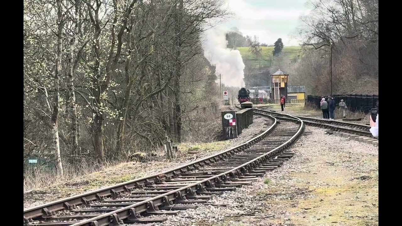 USATC S160 6046 takes a run at the bank on the Churnet Valley Railway