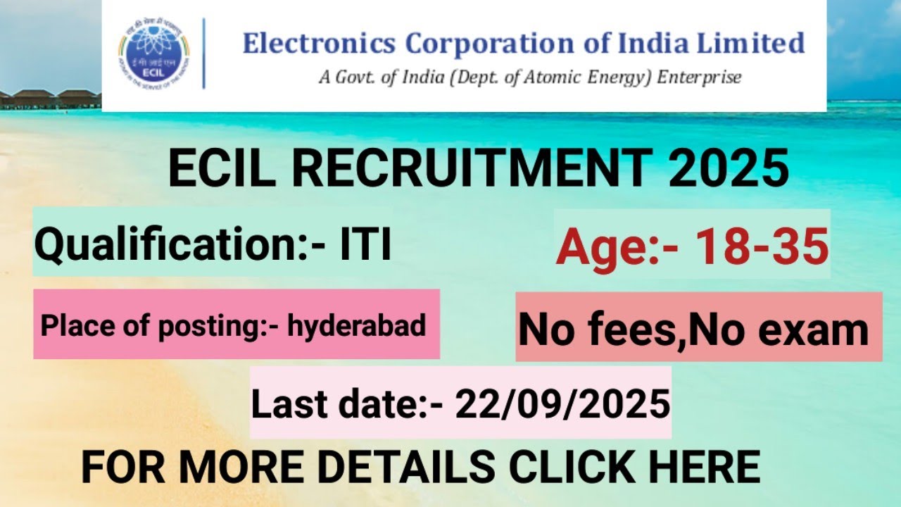 ECIL apprentice notification 2025 | central government jobs 2025 | ecil Hyderabad apprentice