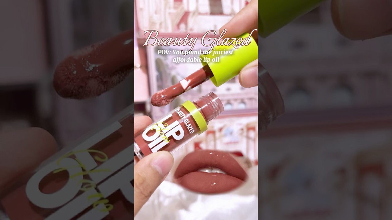 Beauty Glazed Lip Oil! So glossy 🤩❤️ #lipoil #makeup #gloss #lipgloss #wonyoungism