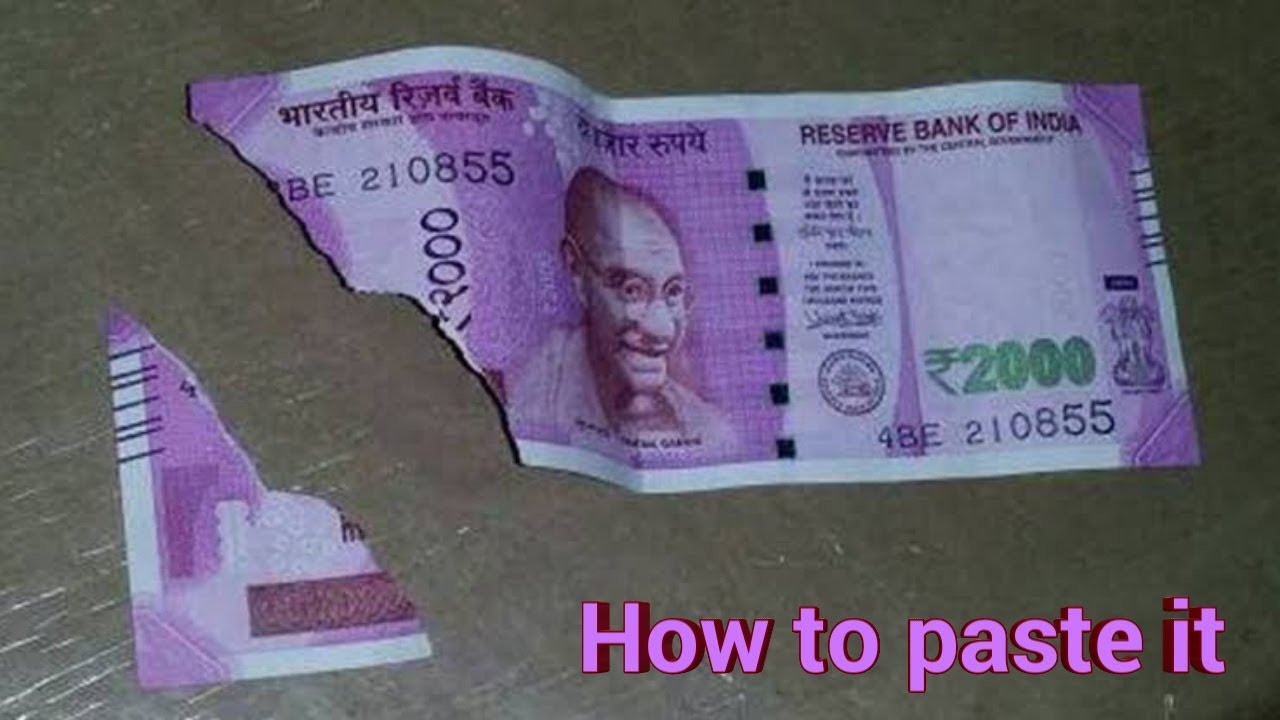How to paste teared rupee note