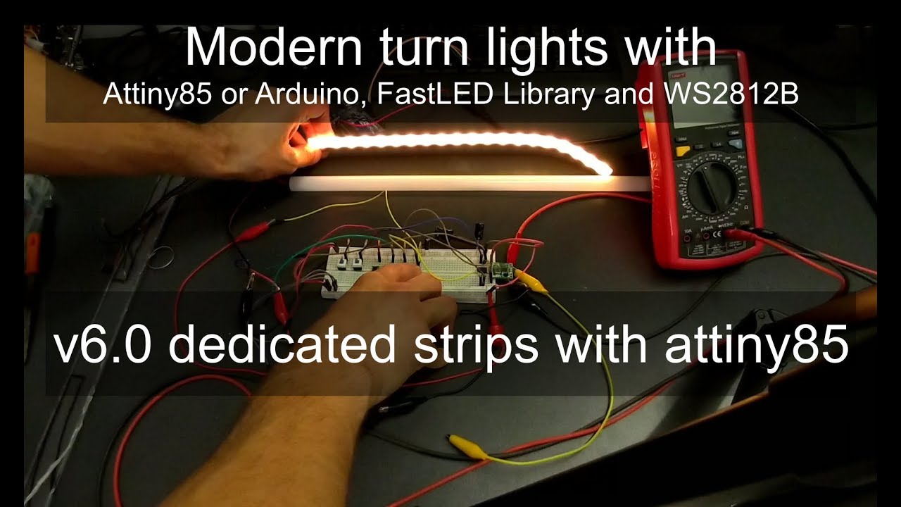 Modern turn signal lights v6.0 Attiny85 dedicated strips - Arduino, FastLED and WS2812B