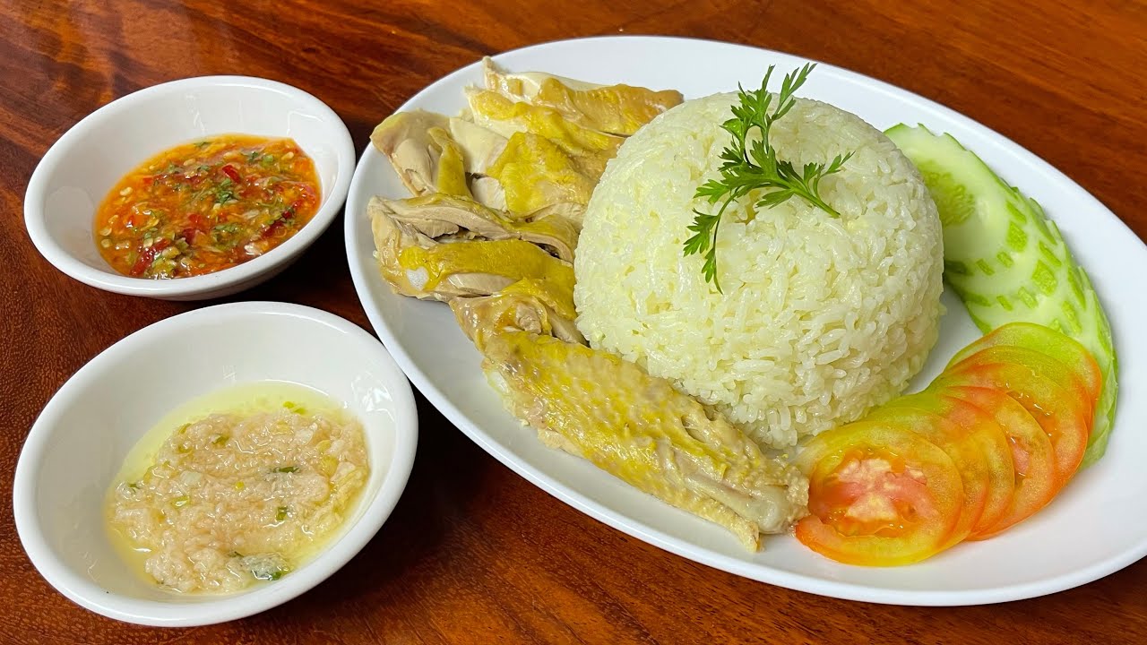 របៀបធ្វើ បាយមាន់លឿង ឬ បាយមាន់ហៃណាំ || Yellow Chicken Rice or Hainanese Chicken Rice recipe