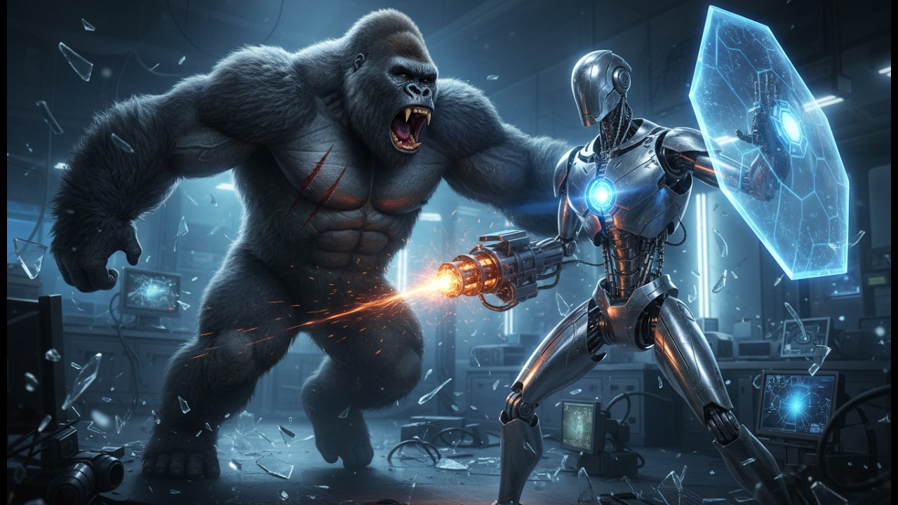 Kinghong Epic Saga: Kong’s Epic Showdown with a Giant Robot.