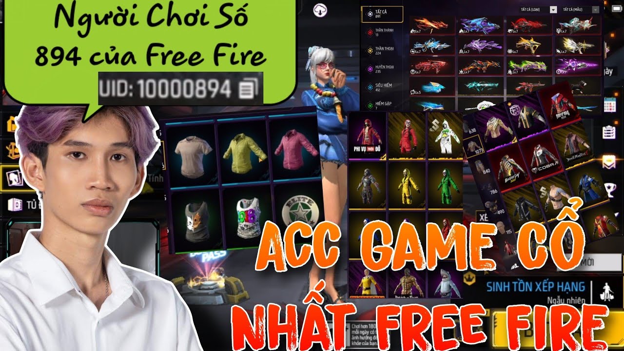 [Free Fire] Cực Sốc Với Acc Game số 894 Của Anh Ford Trong Free Fire To&agrave;n Đồ Cổ Độc Lạ B&igrave;nh Dương