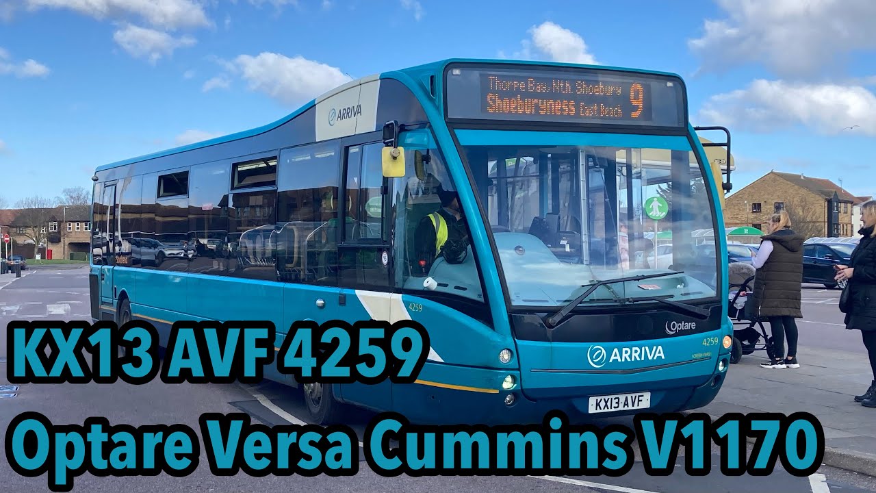 Front View On Arriva Kent Thameside (Southend) Optare Versa KX13 AVF 4259