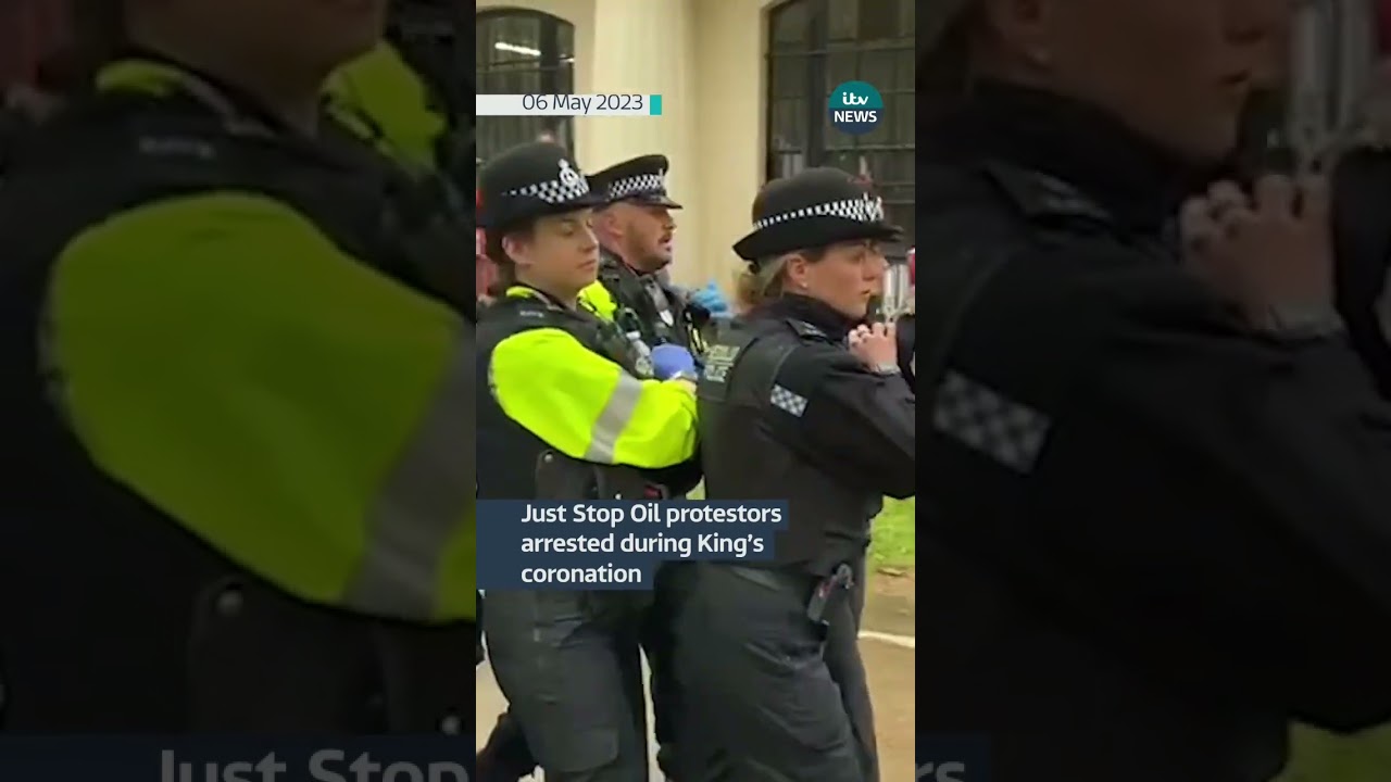 Just Stop Oil protestors arrested during King&rsquo;s coronation #itvnews #jso #king