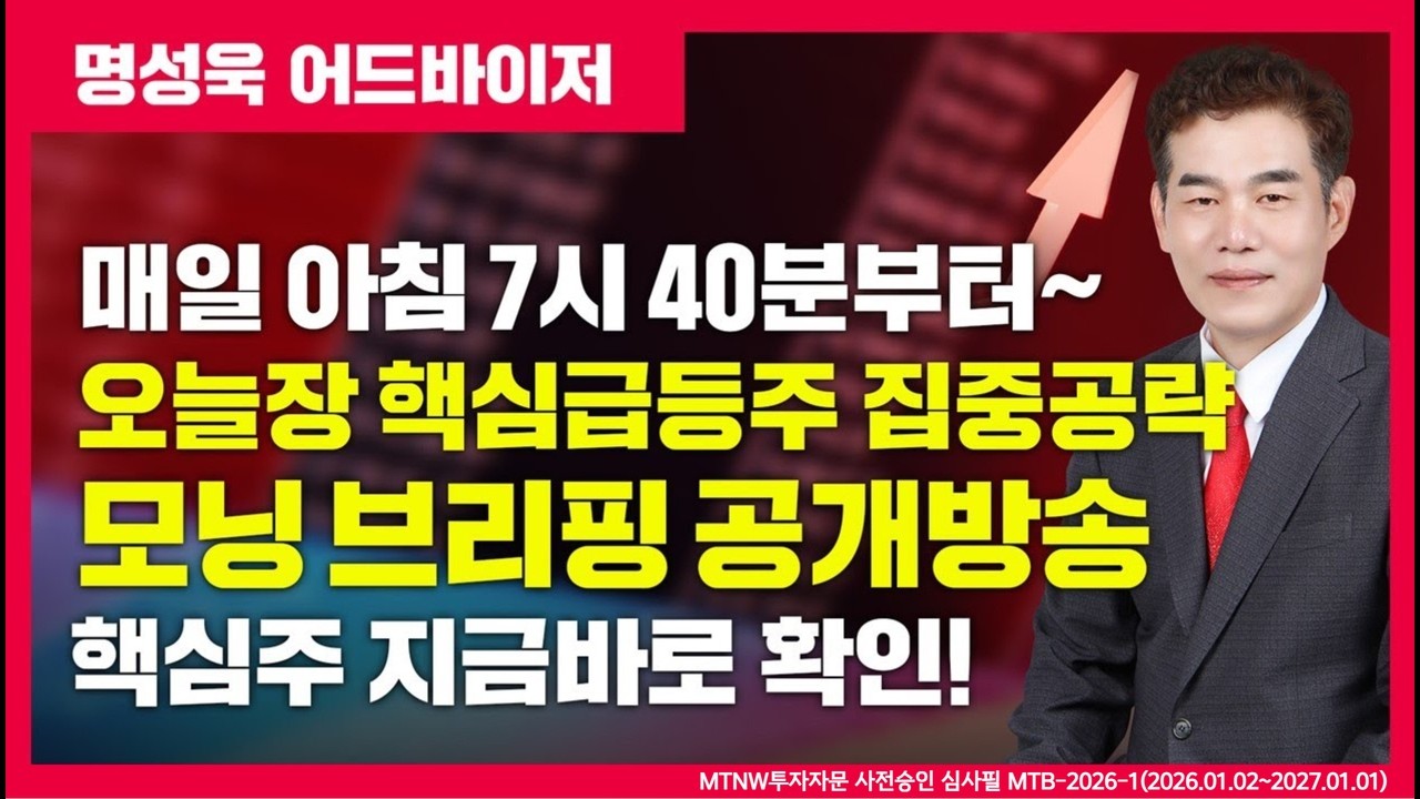 핵심급등주 집중공략 모닝 브리핑! ▶명성욱◀ [MTNW]