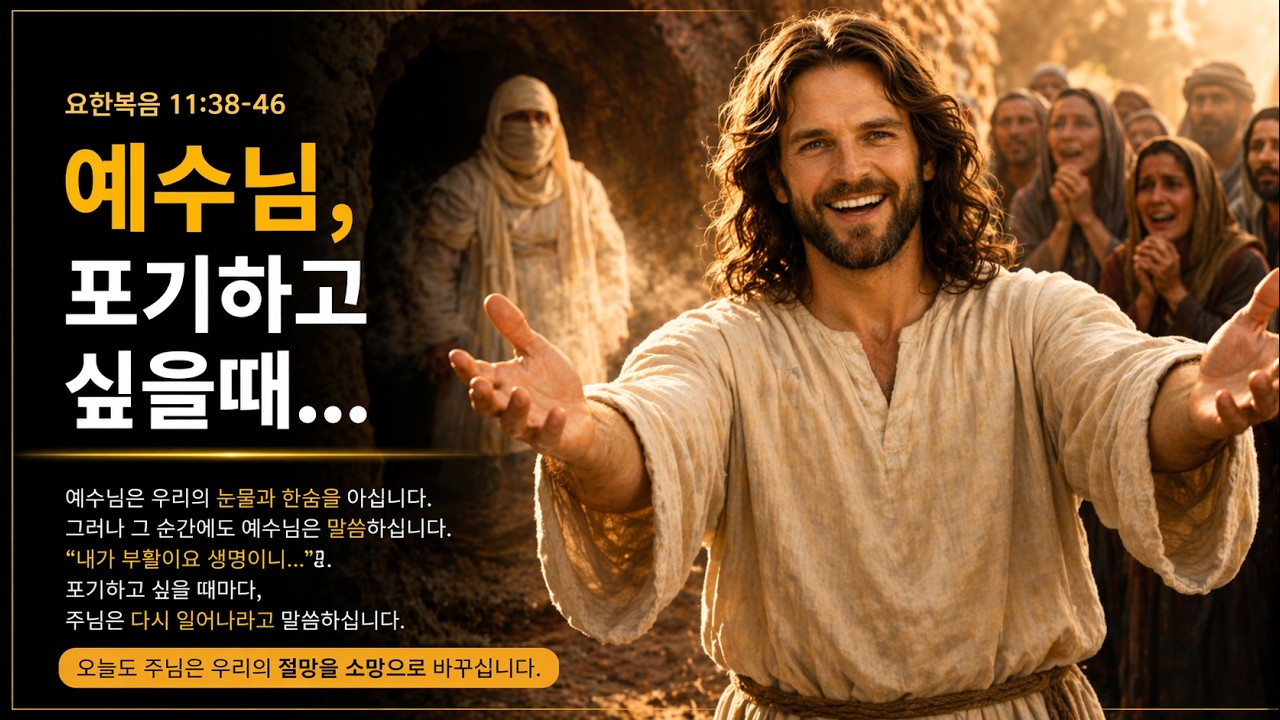 예수님, 포기하고 싶을때... | 요한복음 11:38-46 | 매일성경큐티
