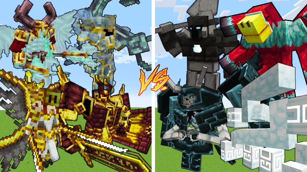 4 Strong Bosses VS 4 Strong Bosses #2 / Minecraft Mob Battle