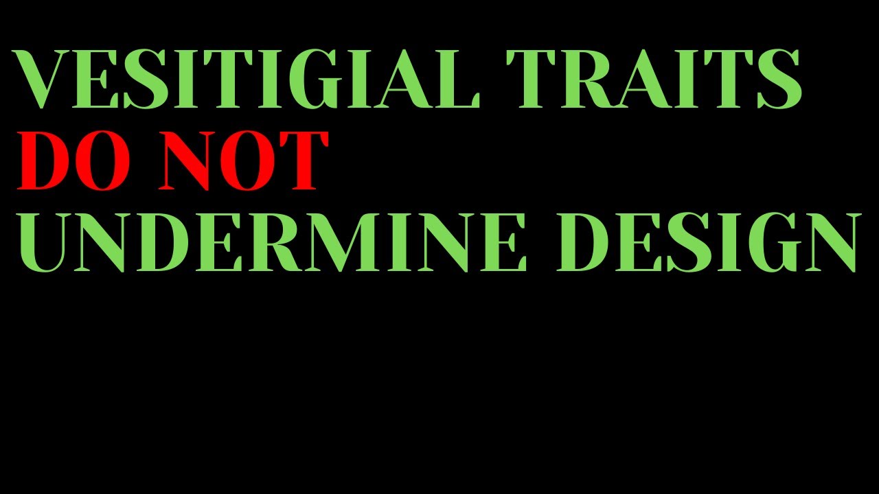 Vestigial traits do NOT undermine design