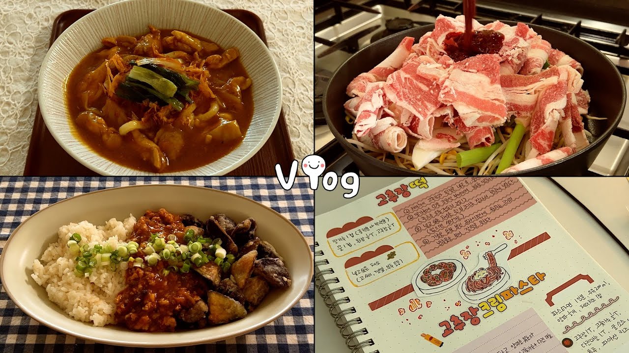 일본풍 🍛 카레우동 | 겉바속촉 🍆 어향가지 | 후식은 볶음밥 🥘 콩불 | 집밥 브이로그 · 레시피 다꾸