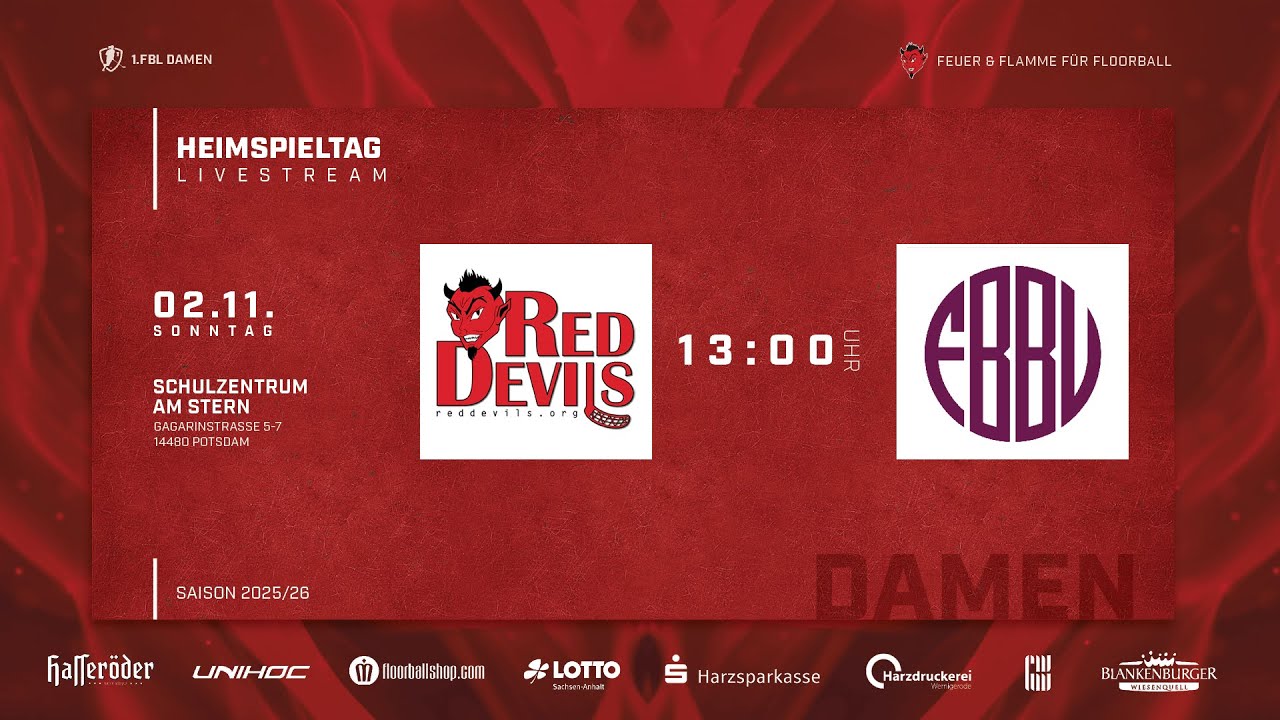 1. FBL Damen - Red Devils Wernigerode vs. Floorball BB United - 13:00