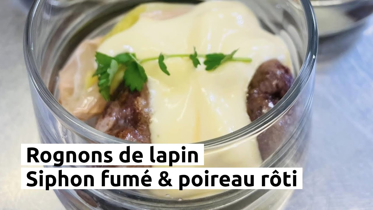 Rognons de lapin Siphon fumé & poireau rôti