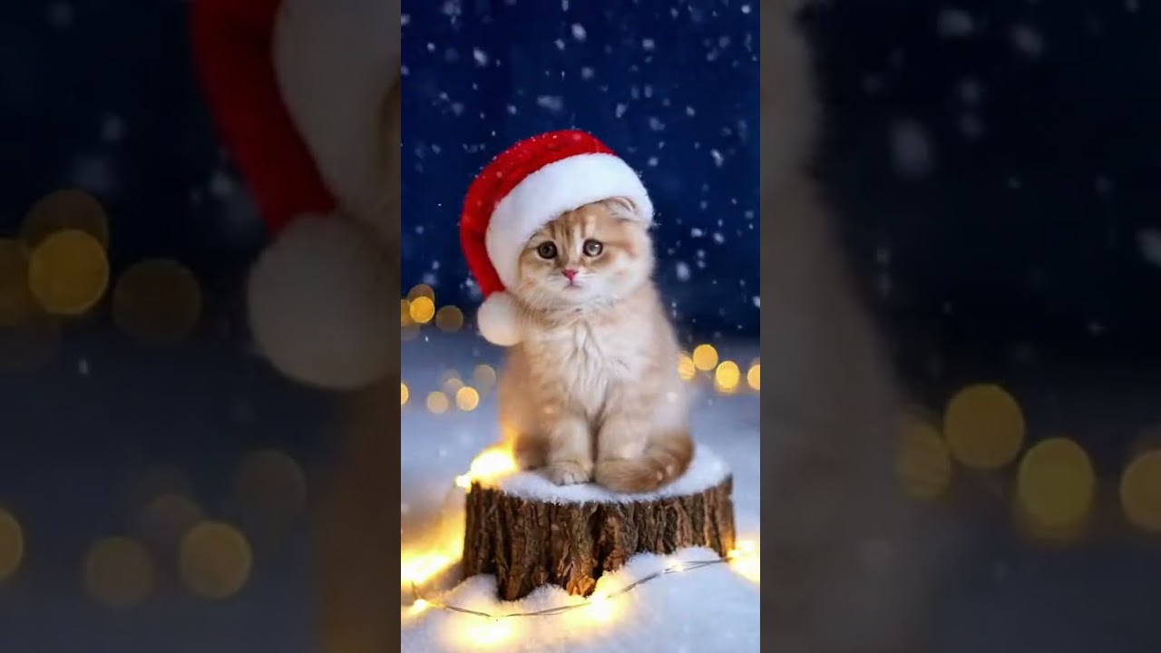Cute Christmas Cat Video