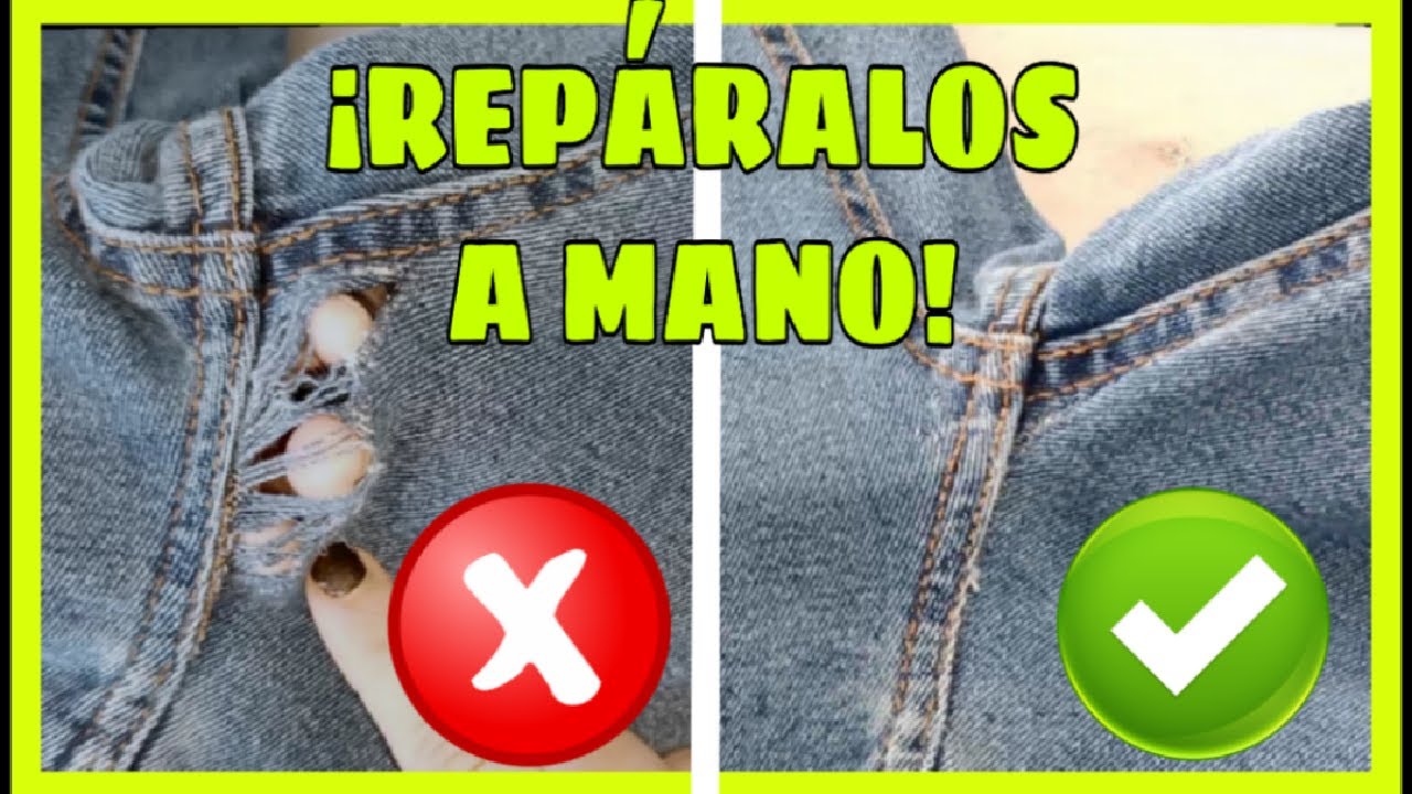 Fantástico!! 😎 Asi reparé un🧵 PANTALON vaquero ROTO sin que se vea la costura - PUNTADA INVISIBLE