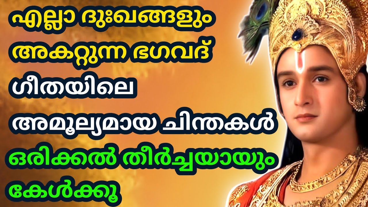 എല്ലാ ദുഃഖങ്ങളും അകറ്റുന്ന ഭഗവദ് ഗീതയിലെ അമൂല്യമായ ചിന്തകൾBhagavad githa malayalam| krishna guidance