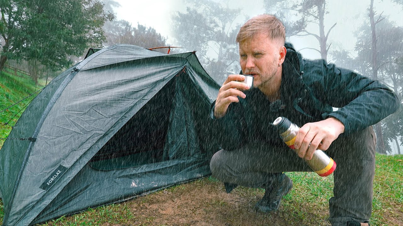 First Time Camping in The Rain / Alone in the Mountains / Thailand Motorbike Tour