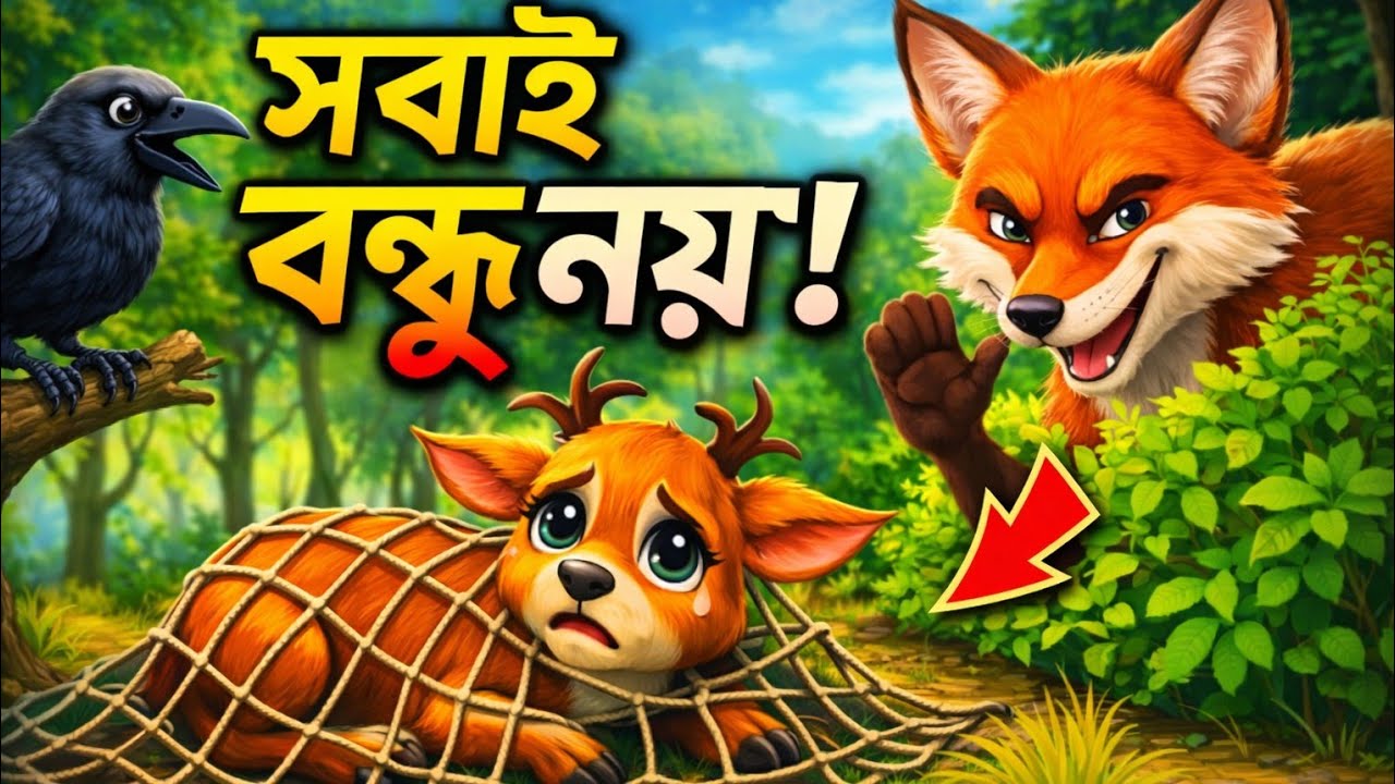 👉 বাংলা নৈতিক গল্প | কাক, হোরিণ ও শিয়াল | সত্যিকারের বন্ধু কে?