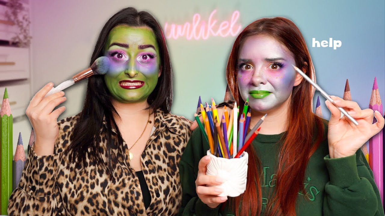 BUNTSTIFTE bestimmen unser Makeup! 😳 (es ist eine Katastrophe...) 🖍️🌈