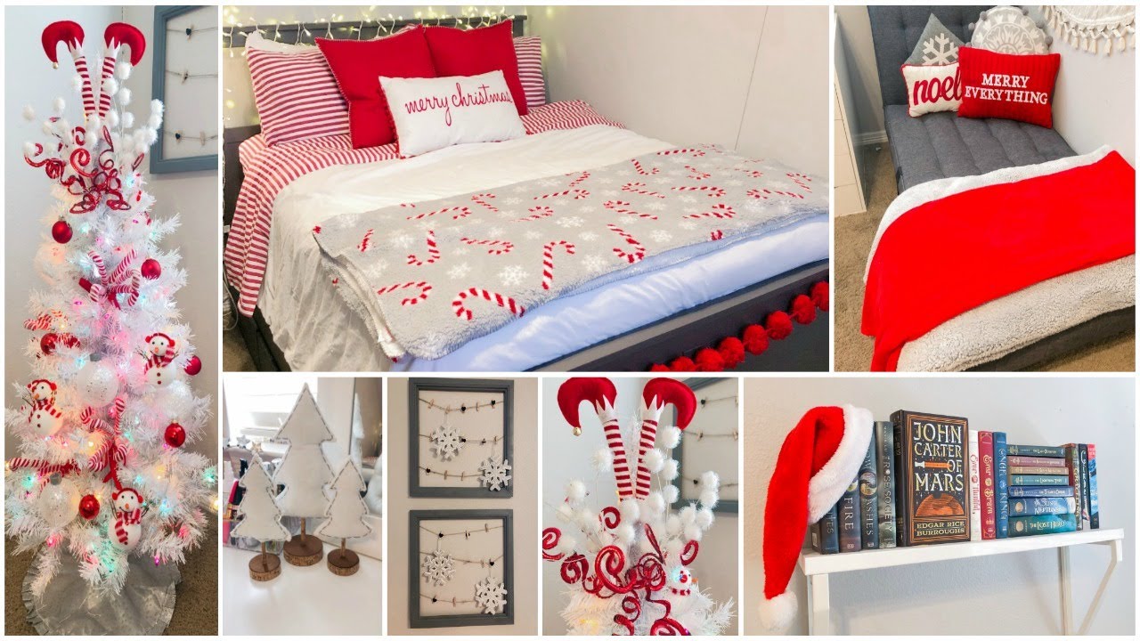CHRISTMAS TEEN BEDROOM DECORATE WITH ME | PEPPERMINT WONDERLAND (Collab w Traditions by the Seasons)