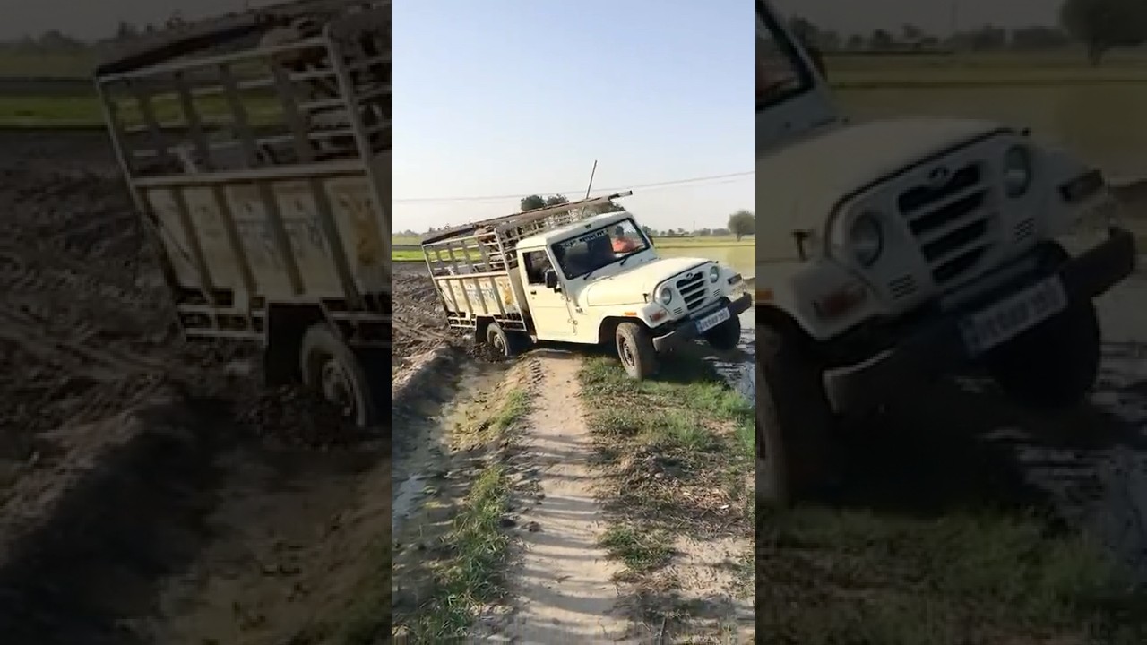 Mahindera Bolero 💪 Jeep Stuck in Mud off-Roading