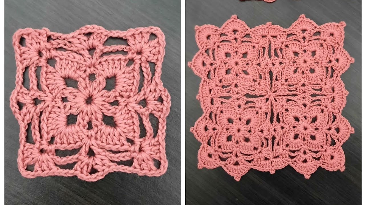 tutorial rajutan persegi & cara menyambungnya || granny square crochet || motif6