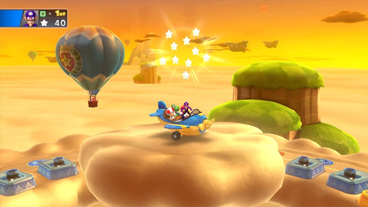 Mario Party 10 Mario Party #475 Waluigi vs Mario vs Yoshi vs Toad Airship Central Master Difficulty