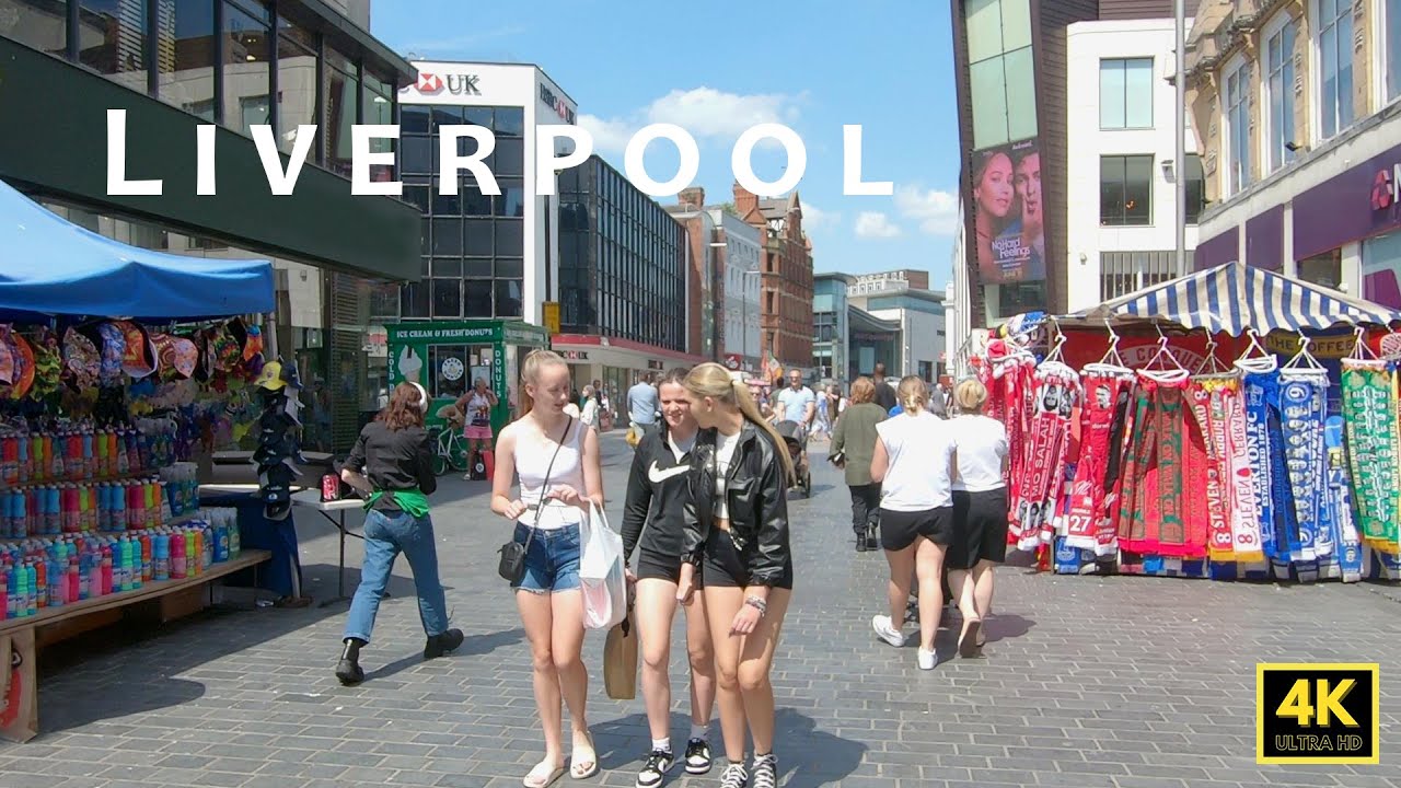 🇬🇧 Liverpool walk -  Liverpool Central, Church Street & Lord Street the busy city centre area