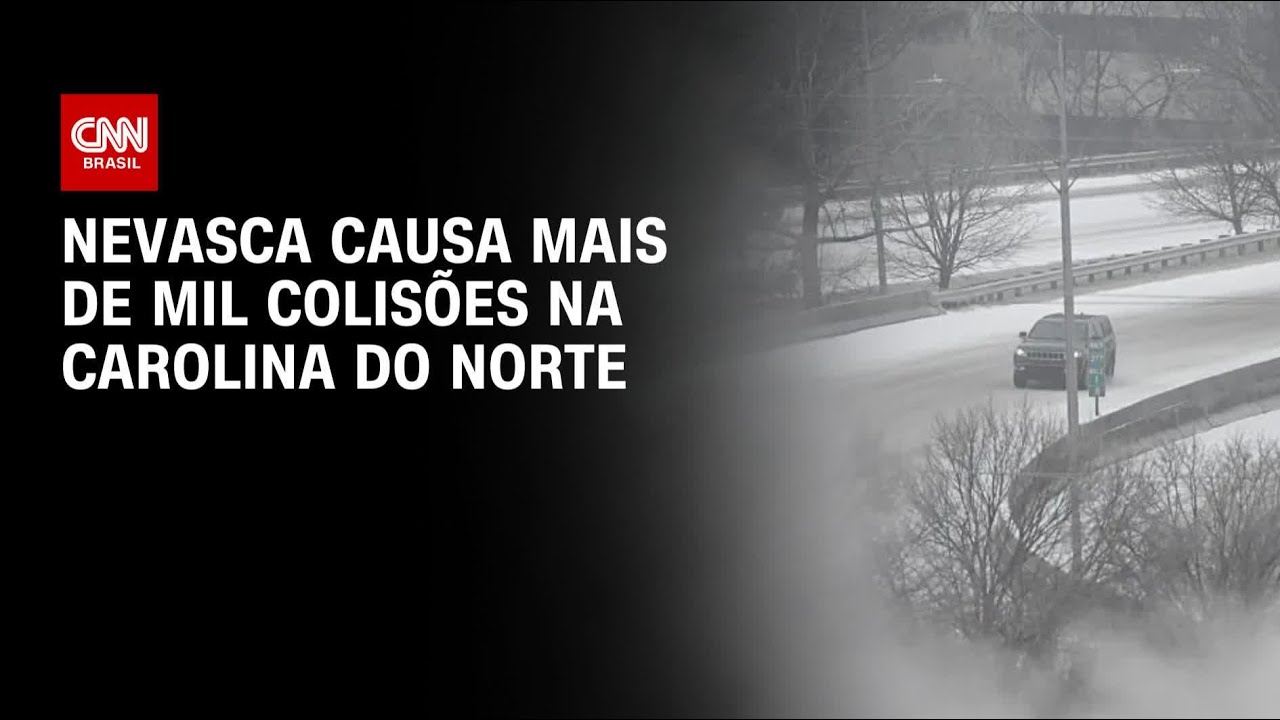 Nevasca hist&oacute;rica provoca mil colis&otilde;es na Carolina do Norte, nos EUA | CNN NOVO DIA