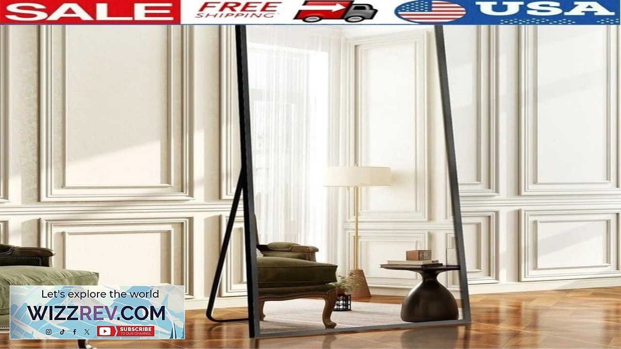 Full Length Mirror High Definition Clarity Aluminum Frame Space Saving Design US