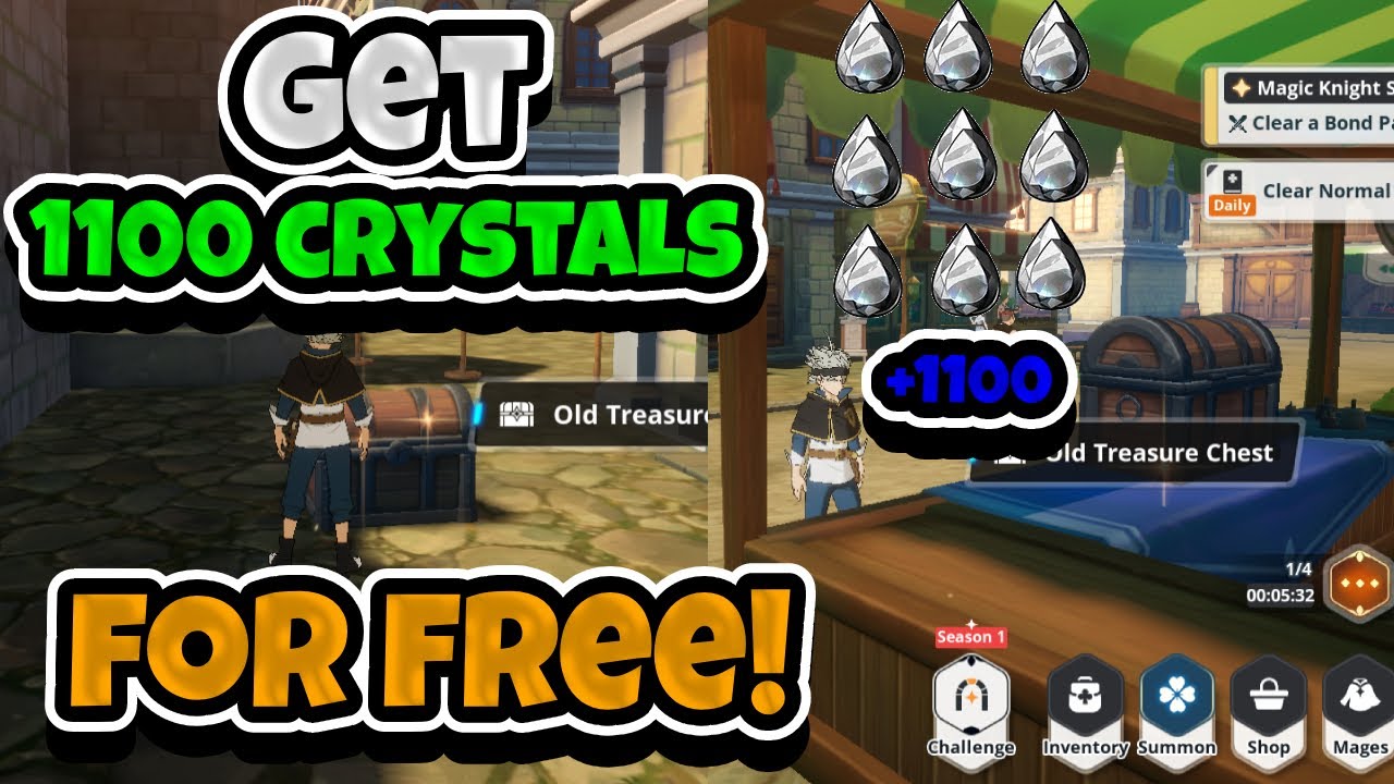 1100+ BLACK CRYSTALS FOR FREE!!! All Chest Locations  Black Clover M