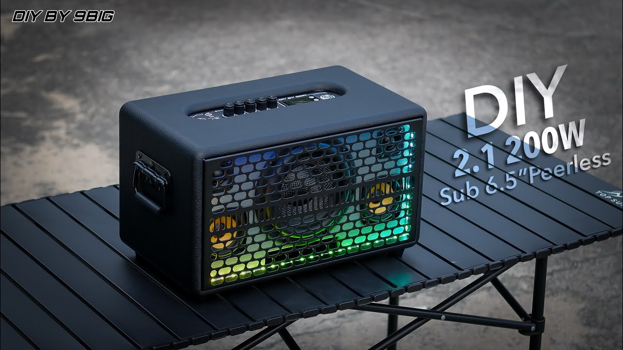 DIY Bluetooth speaker 2.1 200W With RGB light ประกอบลำโพงบลูทูธDiy Sub Peerless 6.5นิ้ว