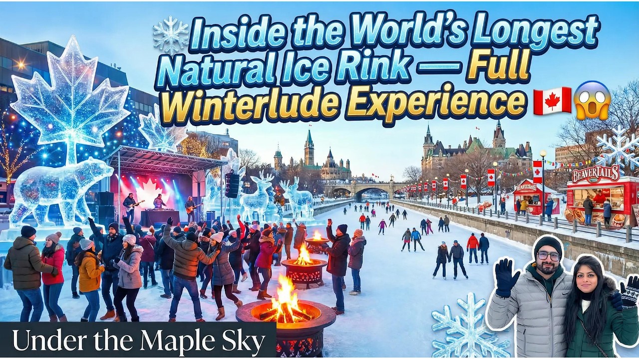 ❄️ Inside the World’s Longest Natural Ice Skating Rink 🇨🇦😱 | Full Winterlude Festival Experience
