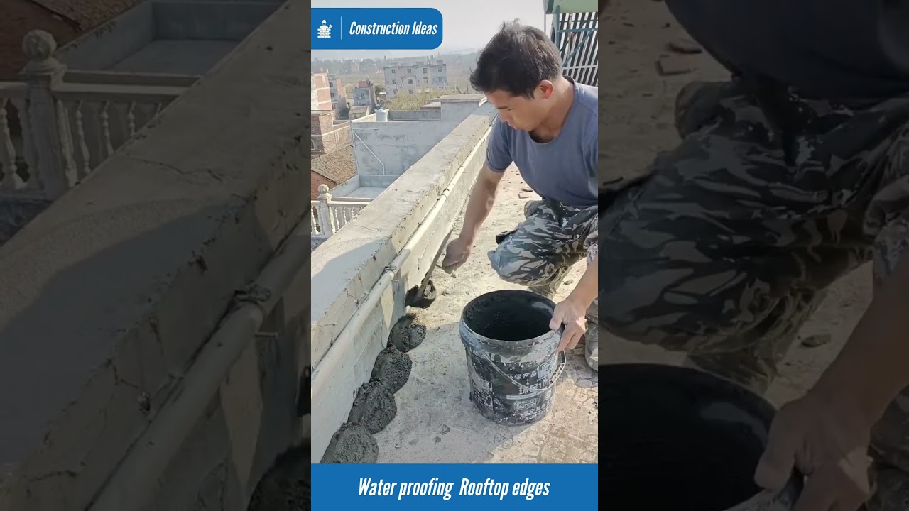 Waterproofing rooftop edges #waterproofing #roof #rooftop