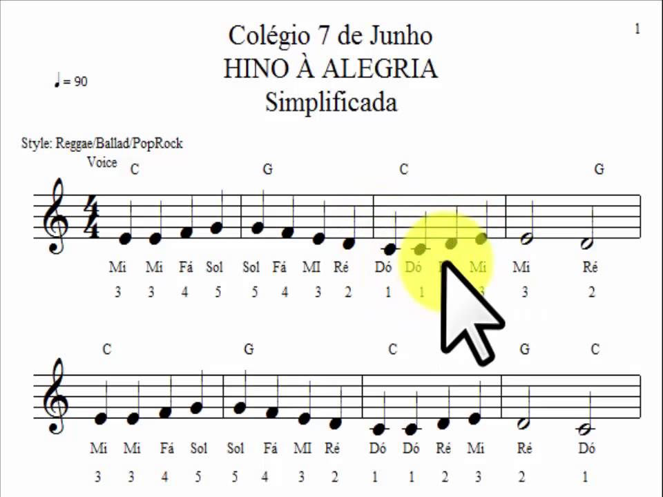 ESTUDO DA PARTITURA HINO À ALEGRIA