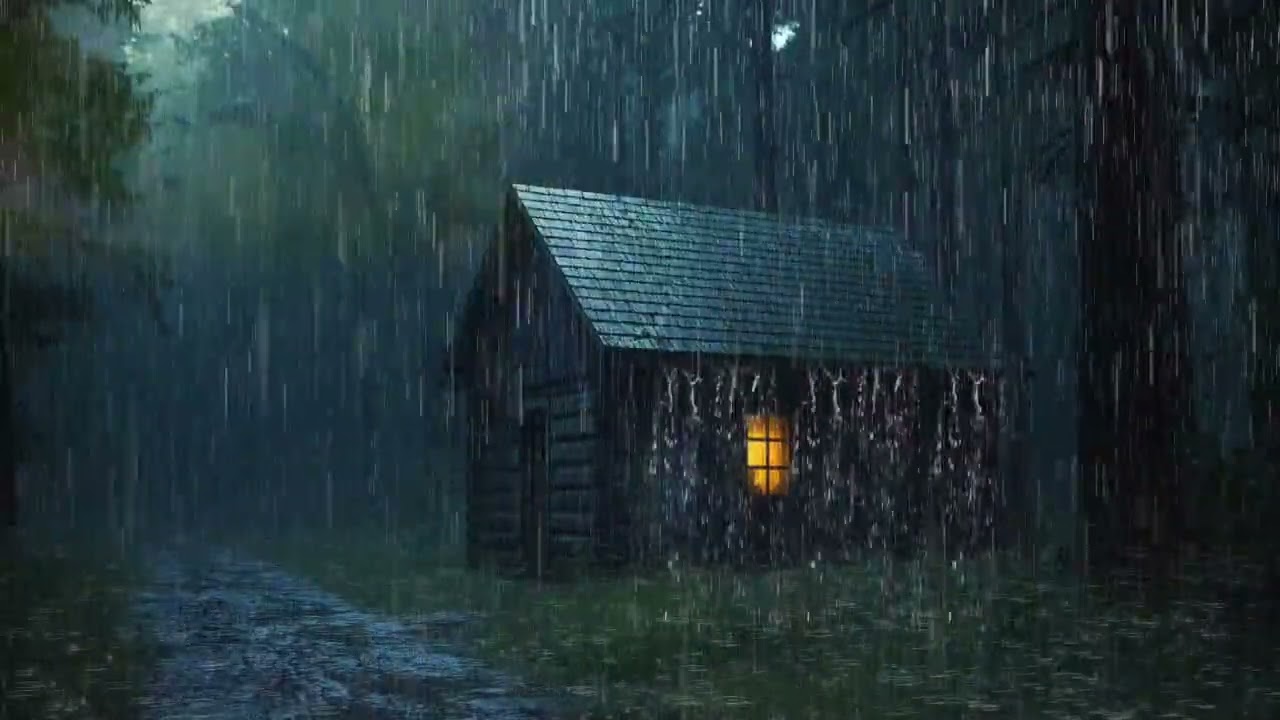 99% of YOU will Fall Asleep Fast | Strong Rain & Mighty Thunder on the Roof of Forest House at Night
