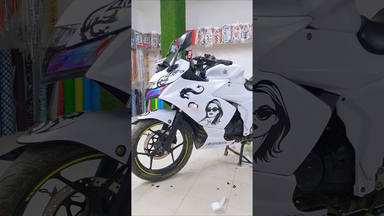 New Modified Suzuki Gixxer SF Black & White Colour 