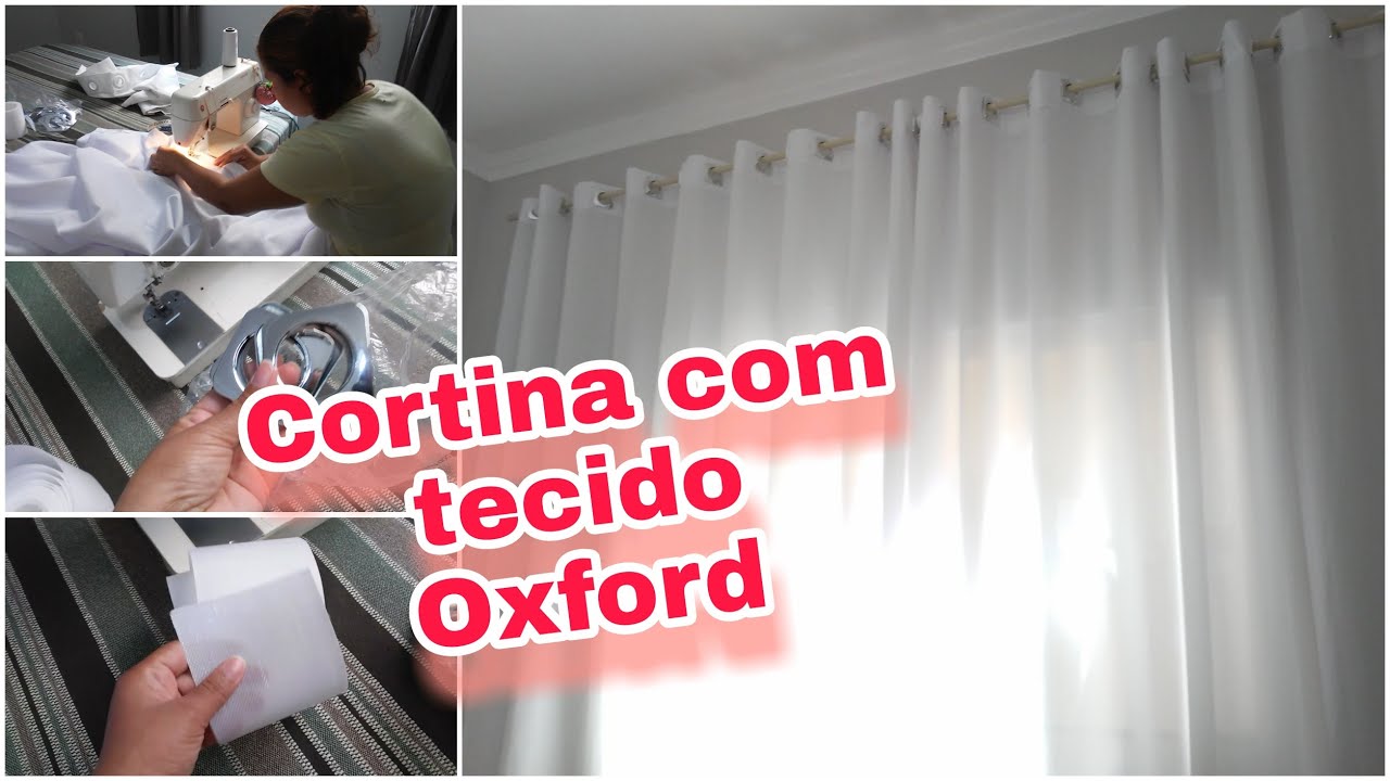 Como fazer cortina simples com tecido Oxford.