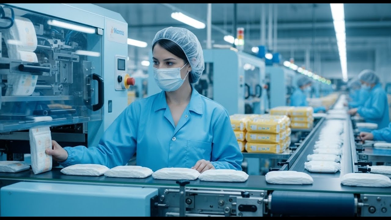 Inside the Diaper Factory | How Baby Diapers Are Made Step by Step | Diaper Manufacturing Process