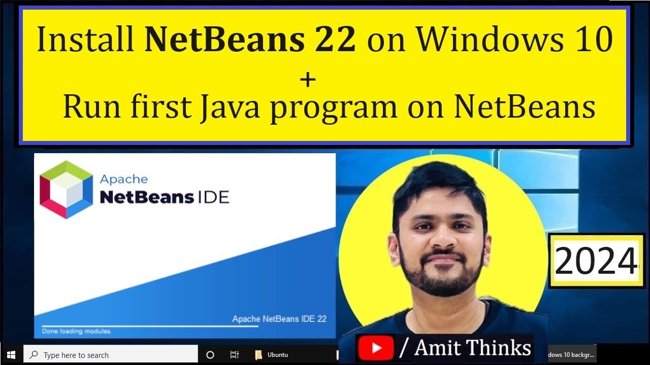 Как установить NetBeans 22 с Java в Windows 10 | Запуск первой программы Java | Амит Сэнс