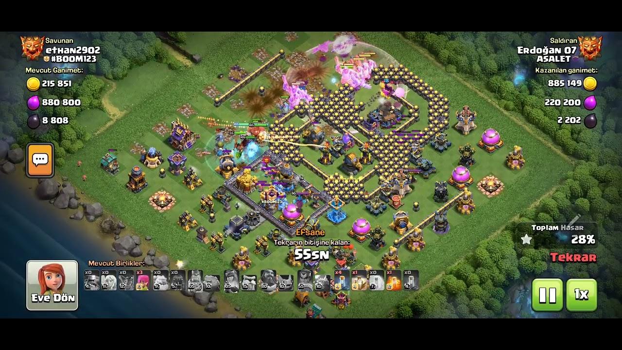 TH18 TOWN HALL EFSANE LİG MIZRAKCI ORDUSU CLASH OF CLANS 3 STAR ATTACK 