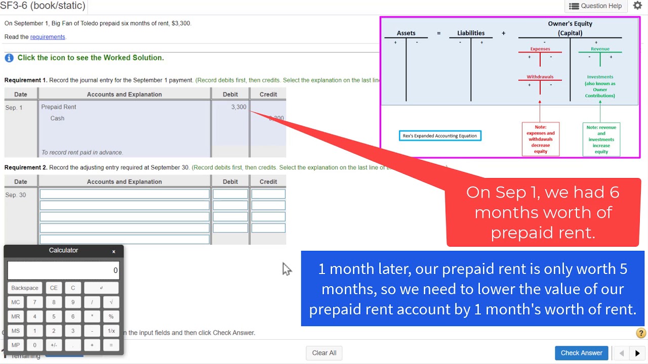 Short Exercise 3-6 - Adjusting Entry for Prepaid Rent, 13th Edition