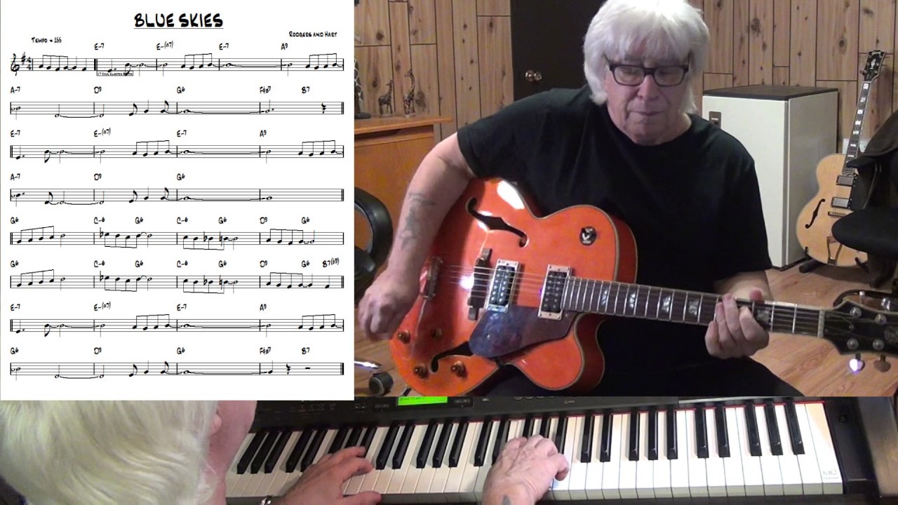 Blue Skies - Jazz guitar & piano cover ( Rodgers & Hart )