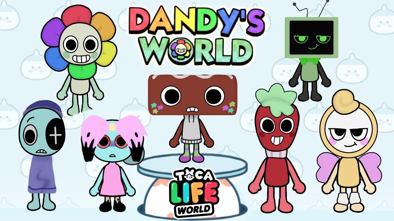 Megamix Dandys World Roblox in Toca Life Word | Vee, Astro, Dandy, Sprout, Cosmo, Glisten