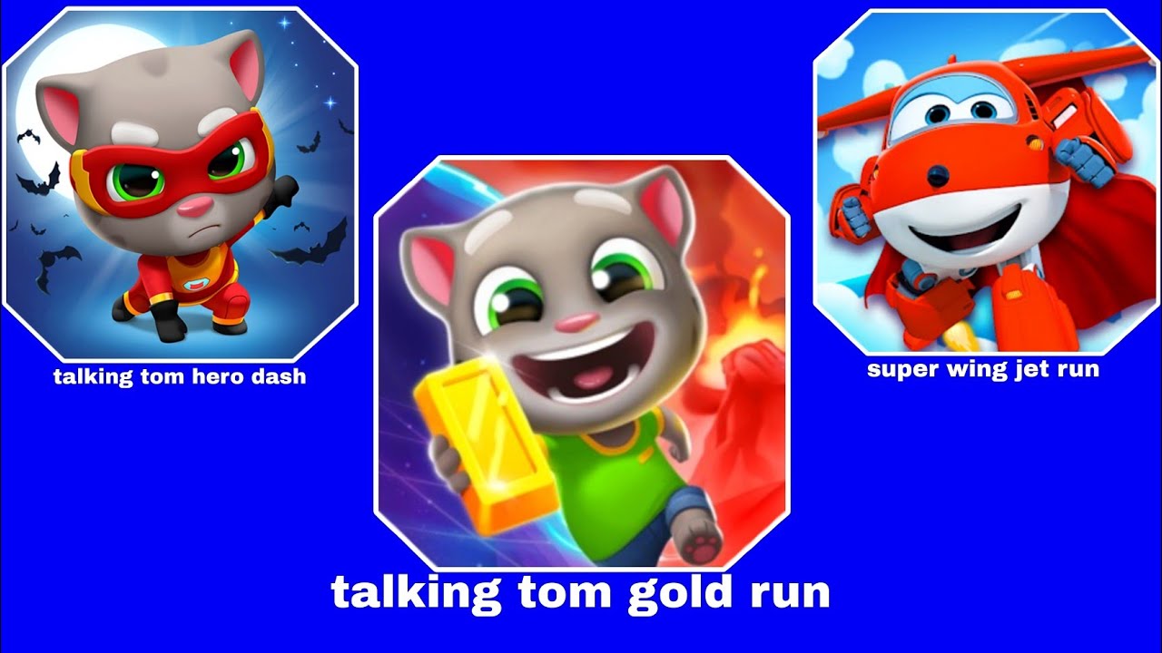 Talking tom hero dash, talking tom gold run, super wing jet run _ android gameplay