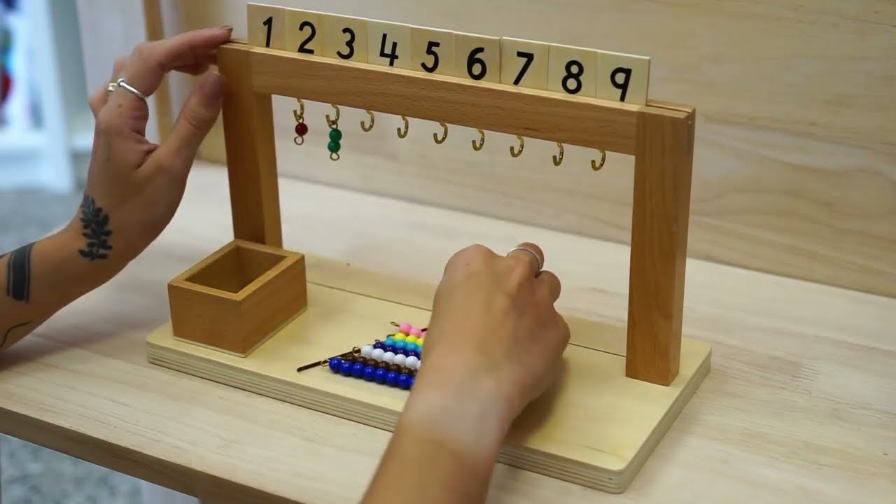 Colgador de Perlas del 1 al 9 - Presentación Montessori