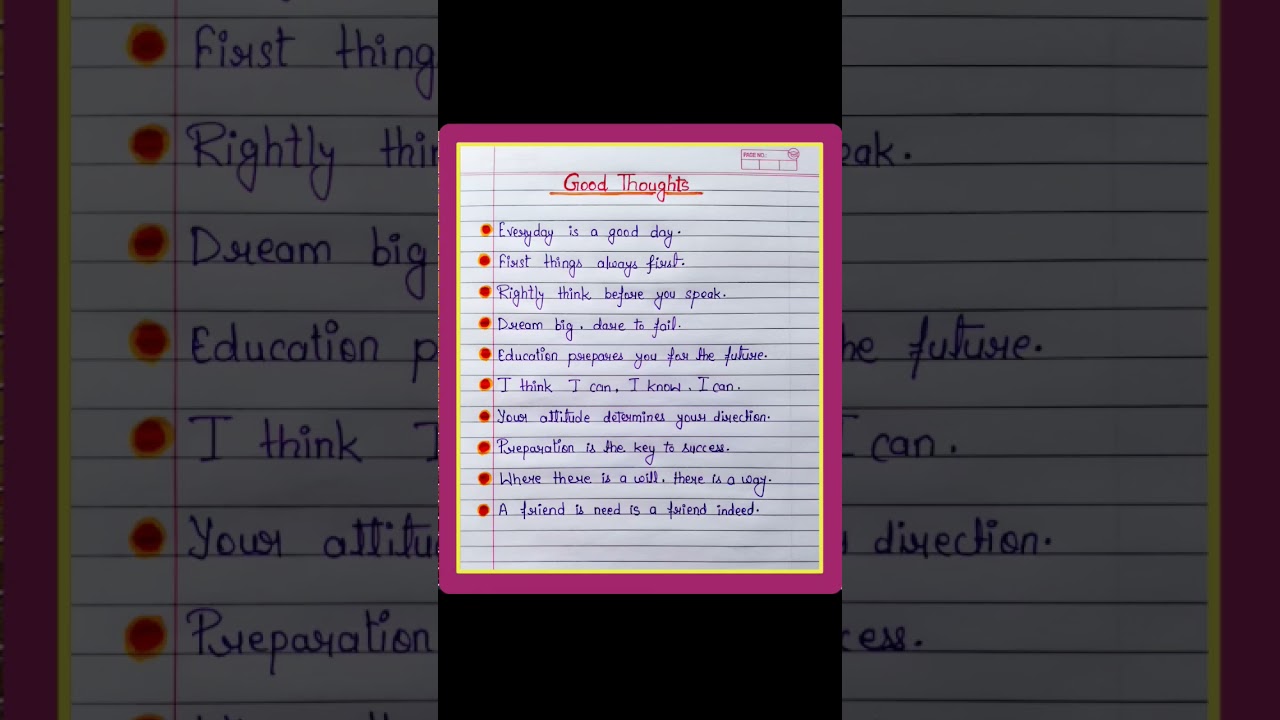 Good Thoughts, 10 Small And Easy Good Thoughts For School Assembly, 10 Best Good Thoughts In English
